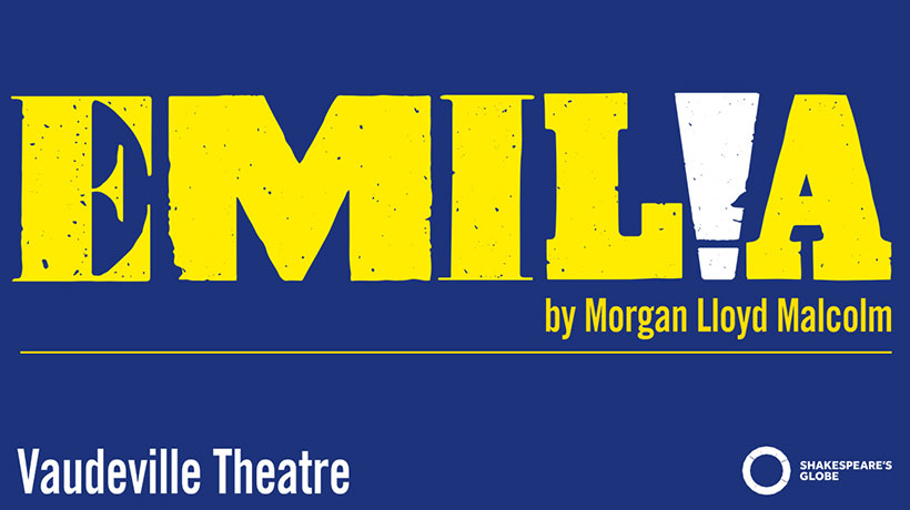 The title of the show on a blue background