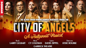 Dark background, with Angels in red lighting