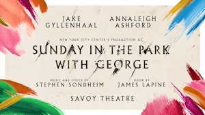 Show title surrounded by the cast names.